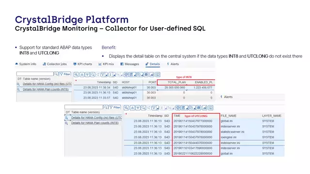 CrystalBridge Monitoring | Support for Standard ABAP Data Types
