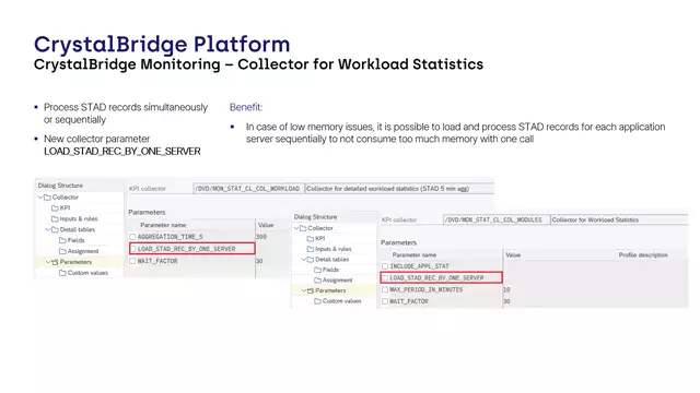 CrystalBridge Monitoring | Processing STAD Records Simultaneously or Sequentially / New Collector Parameter