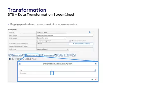 Data Transformation Streamlined | Mapping Upload: Allows Commas or Semicolons as Value Separators