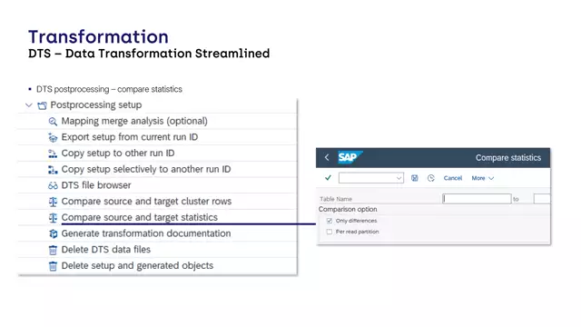 Data Transformation Streamlined | DTS Postprocessing - Compare Statistics
