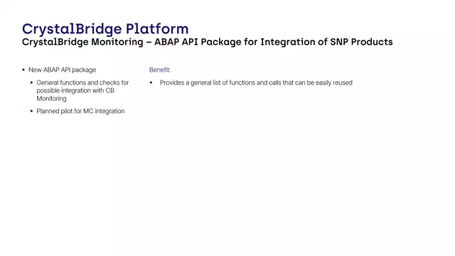 CrystalBridge Monitoring | ABAP API Package for SNP Products Integration