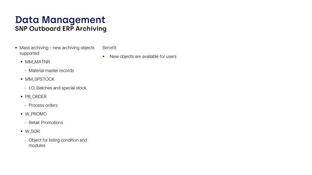 ERP Archiving | Mass Archiving - New Archiving Objects Supported