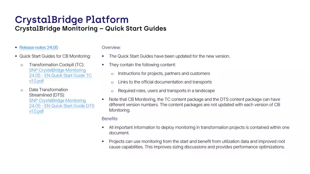 CrystalBridge Monitoring | Quick Start Guides