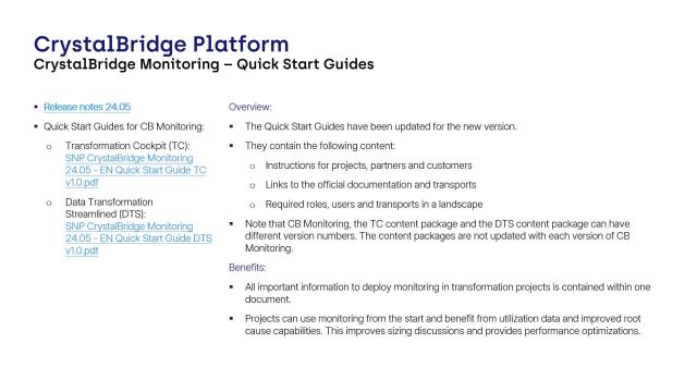 CrystalBridge Monitoring | Quick Start Guides