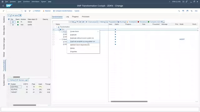 Transformation Cockpit | Introduction of Template Runs in Transformation Cockpit