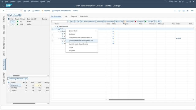 Transformation Cockpit | Introduction of Template Runs in Transformation Cockpit