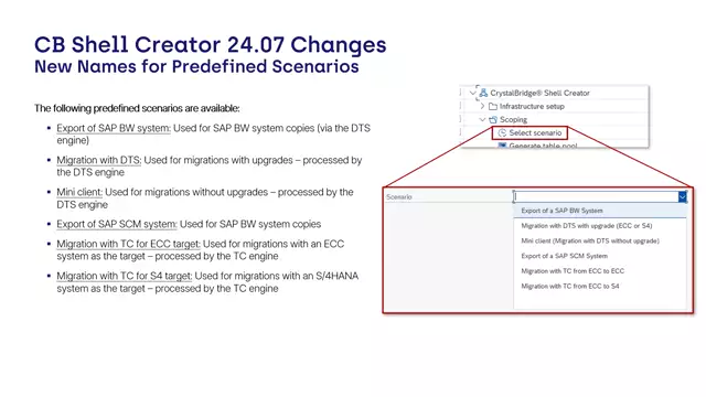 CrystalBridge Shell Creator | New Names for Predefined Scenarios