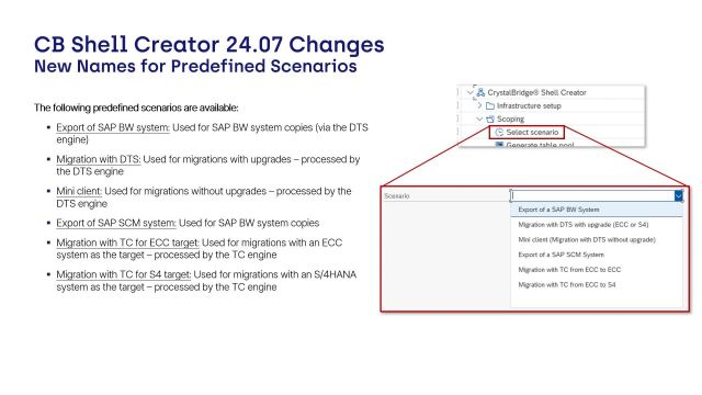 CrystalBridge Shell Creator | New Names for Predefined Scenarios