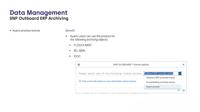 Outboard ERP Archiving | Kyano Preview License