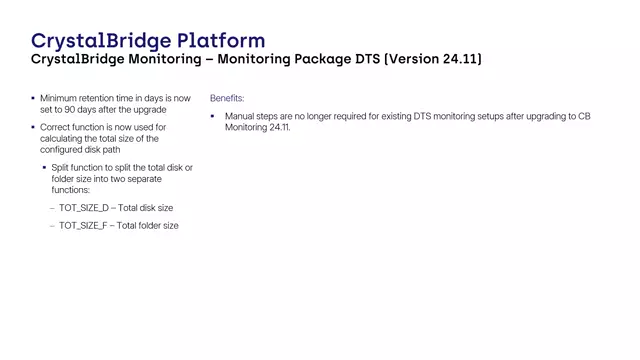 CrystalBridge Monitoring | Monitoring Package DTS (Version 24.11)