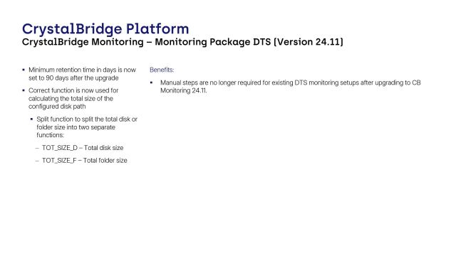 CrystalBridge Monitoring | Monitoring Package DTS (Version 24.11)