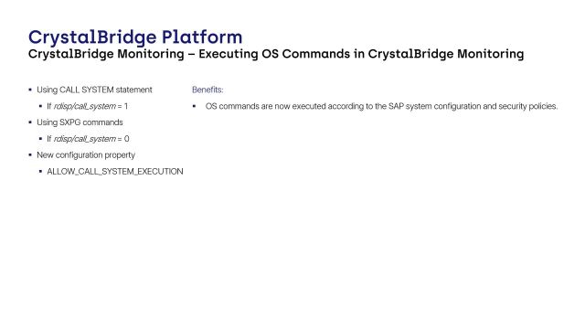 CrystalBridge Monitoring | Executing OS Commands in CrystalBridge Monitoring