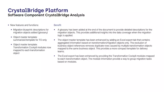 CrystalBridge Analysis | Migration Blueprint and Object Master Template