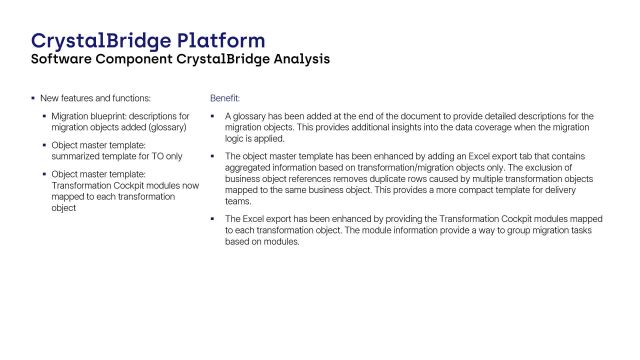 CrystalBridge Analysis | Migration Blueprint and Object Master Template