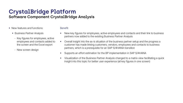 CrystalBridge Analysis | Business Partner Analysis