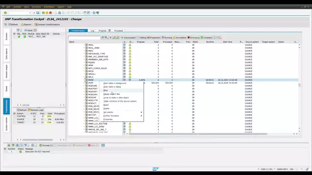 New Process Control in Transformation Cockpit