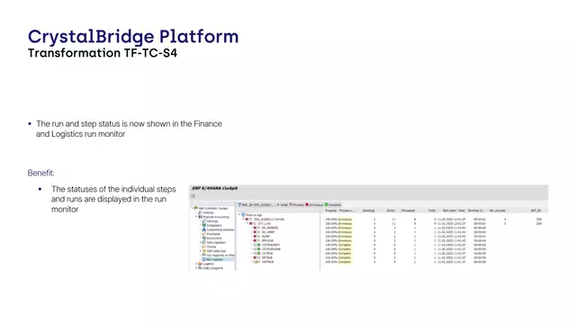S/4HANA Cockpit | Run and Step Status Displayed in the Finance and Logistics Run Monitor