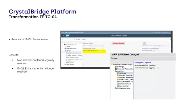 S/4HANA Cockpit | Removal of IS-OIL Enhancement