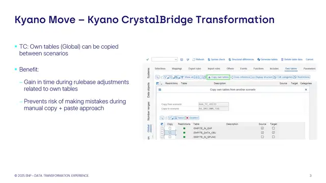Transformation Cockpit | Own Tables (Global) Can Be Copied Between Scenarios