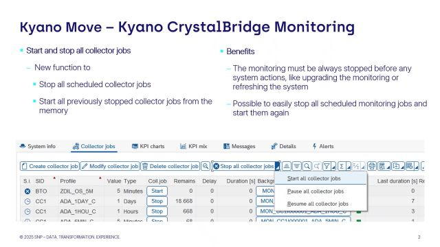 CrystalBridge Monitoring | Start and Stop all Collector Jobs